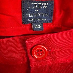 J. Crew deep red men’s chino pants, size 31/30